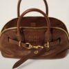 Aventure Nappa Leather Handbag Oak color