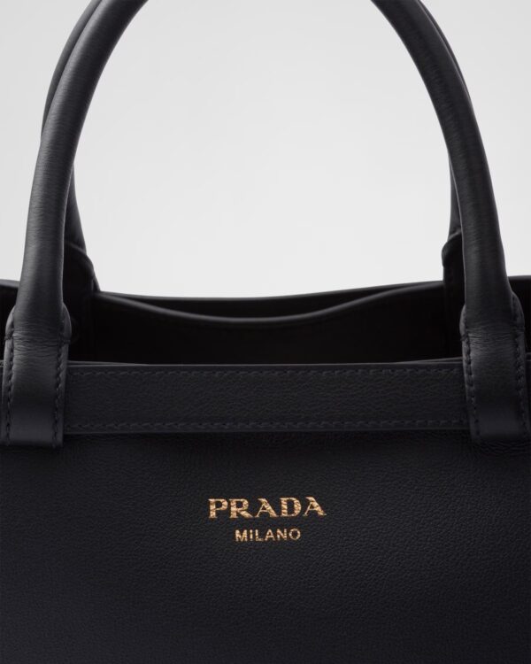 Prada Buckle Medium Leather Double-Belted Handbag