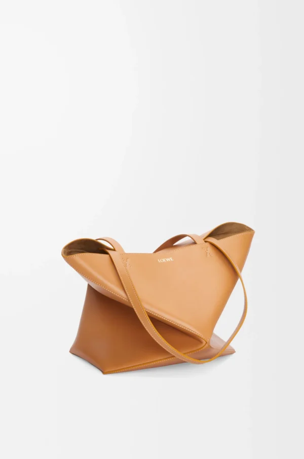 Medium Puzzle Fold tote in shiny calfskin