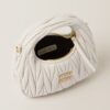 Wander Matelassé Mini Hobo Bag White