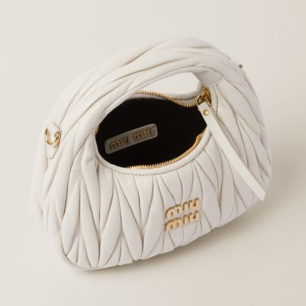 Wander Matelassé Mini Hobo Bag White