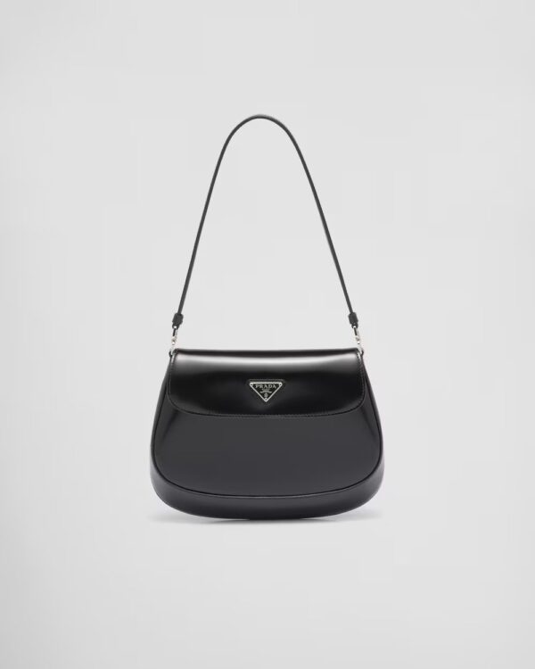 Prada Cleo Small Gloss Leather Flip Shoulder Bag