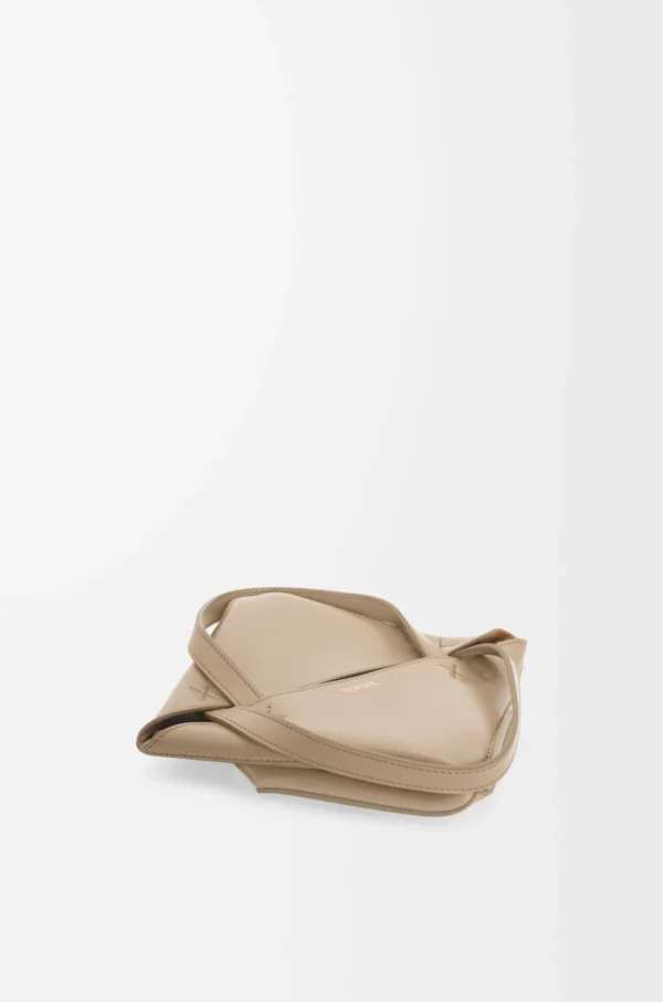 Mini Puzzle Fold tote in shiny calfskin