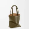 Mini Puzzle Fold tote in shiny calfskin