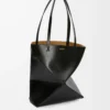 Medium Puzzle Fold tote in shiny calfskin