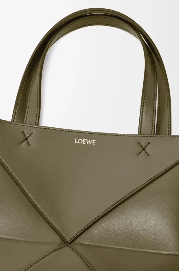 Mini Puzzle Fold tote in shiny calfskin