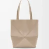 Medium Puzzle Fold tote in shiny calfskin