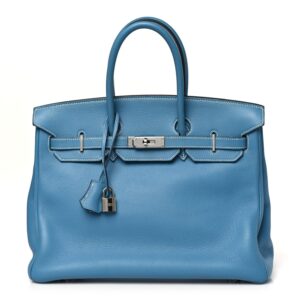 Taurillon Clemence Birkin 35 Blue Jean