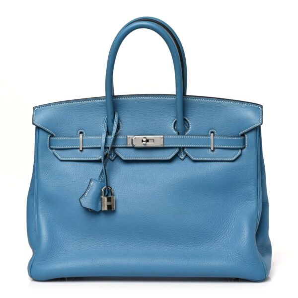Taurillon Clemence Birkin 35 Blue Jean