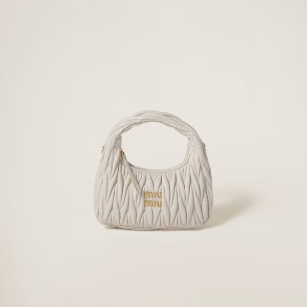 Wander Matelassé Soft Lamb Nappa Small Crescent Moon Bag