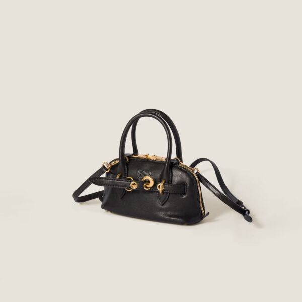 Mini Handbag in Aventure Nappa Leather Black