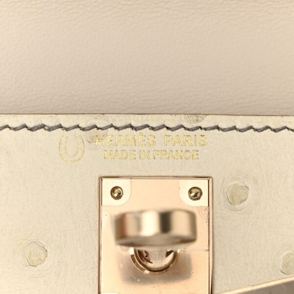 Ostrich Horseshoe Kelly Sellier Mini 20 Beton Gris Tourterelle