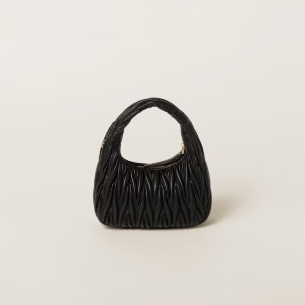Wander Matelassé Soft Lamb Nappa Small Crescent Moon Bag