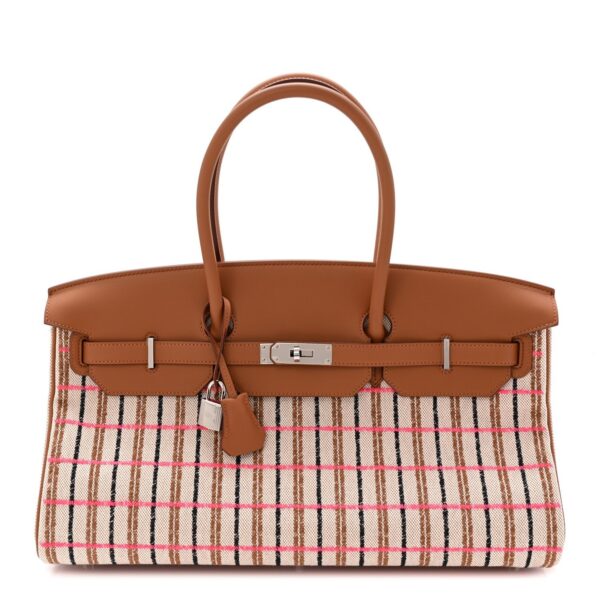Toile Swift Broderie Shoulder Birkin Light 39 Gold Fauve Rose Pop Black