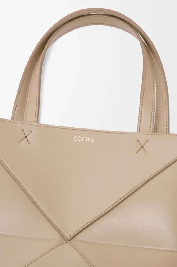 Mini Puzzle Fold tote in shiny calfskin