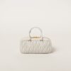 Arcadie Matelassé Large Soft Lamb Leather Handbag White
