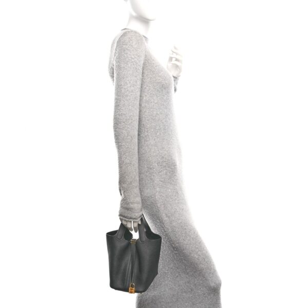 Taurillon Clemence Picotin Lock 18 PM Black