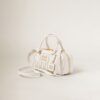 Arcadie Matelassé Large Soft Lamb Leather Handbag White