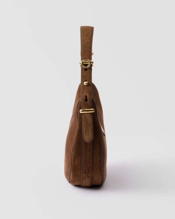 Prada Arqué suede leather shoulder bag