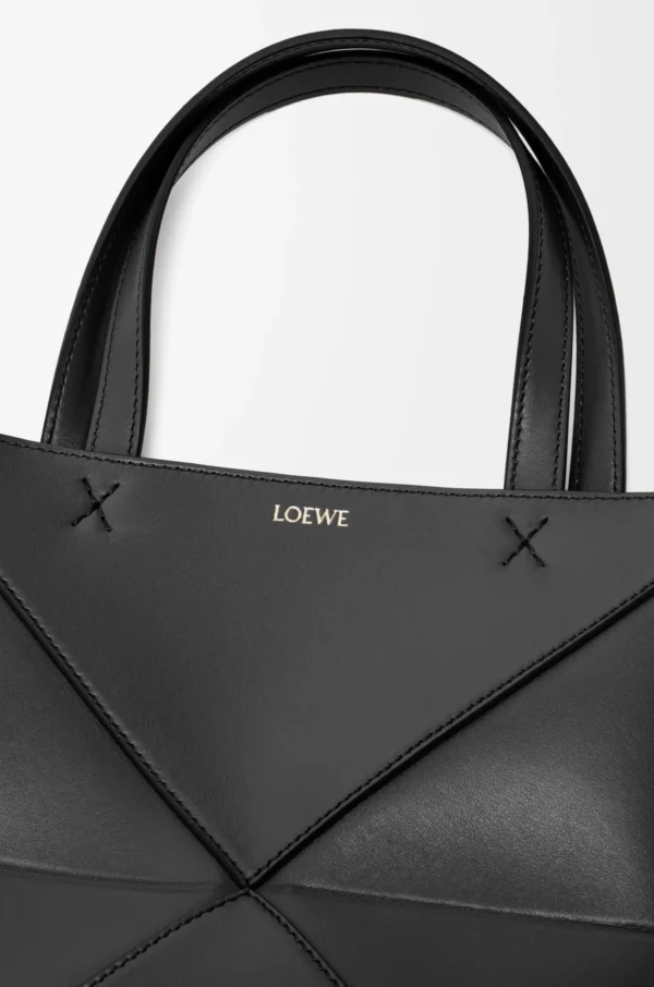 Mini Puzzle Fold tote in shiny calfskin