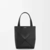 Mini Puzzle Fold tote in shiny calfskin