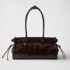 Prada Bonnie Medium Leather Handbag Dark brown