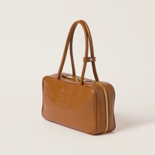 Beau Leather Handbag Cognac color