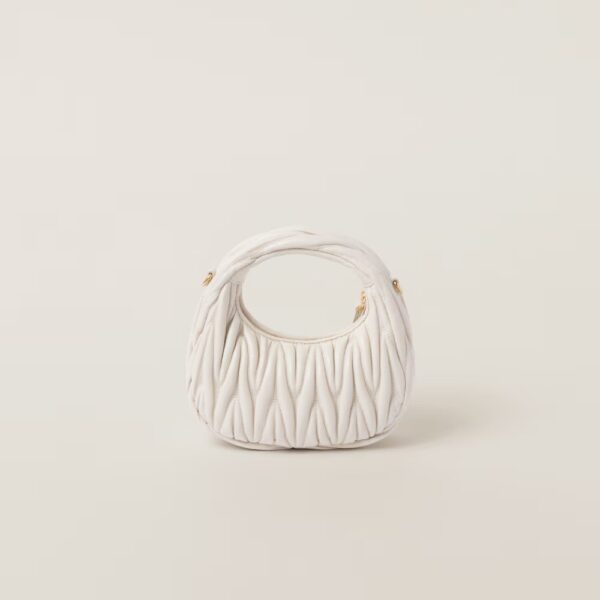 Wander Matelassé Mini Hobo Bag White