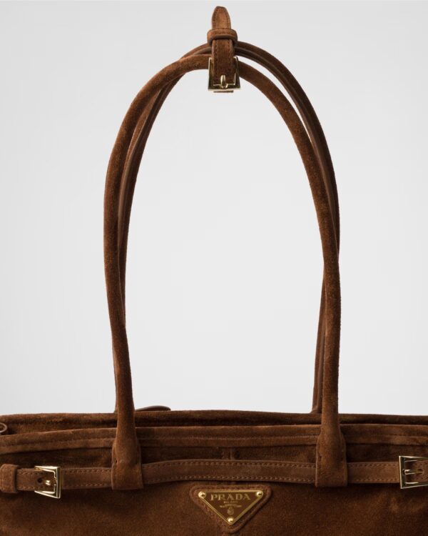 Prada Bonnie Medium Suede Leather Handbag