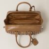 Arcadie Matelassé Large Soft Lamb Leather Handbag caramel color
