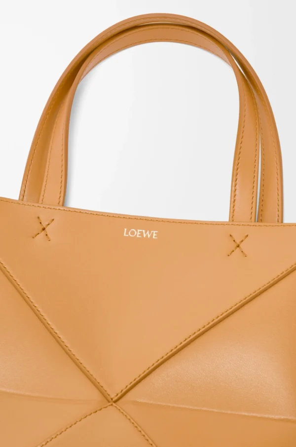 Mini Puzzle Fold tote in shiny calfskin