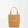 Mini Puzzle Fold tote in shiny calfskin
