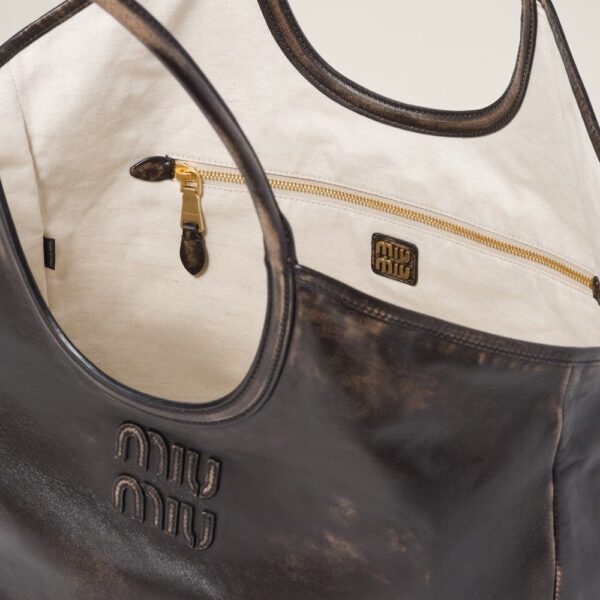 Leather tote bag