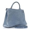 Matte Porosus Crocodile Kelly 35 Bleu Brighton