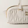 Arcadie Matelassé Large Soft Lamb Leather Handbag White