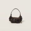 Soft Lamb Nappa Pocket Handbag Coffee Brown