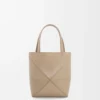 Mini Puzzle Fold tote in shiny calfskin