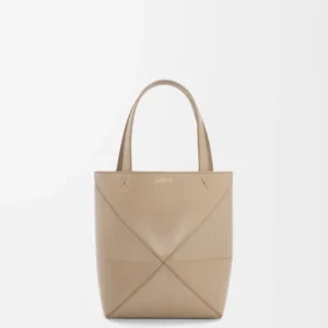 Mini Puzzle Fold tote in shiny calfskin