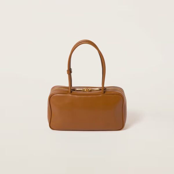 Beau Leather Handbag Cognac color