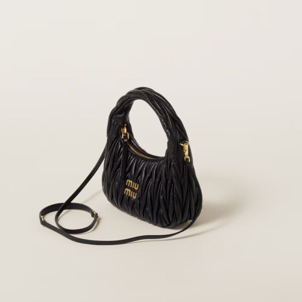 Wander Matelassé Soft Lamb Nappa Small Crescent Moon Bag