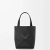 Mini Puzzle Fold tote in shiny calfskin