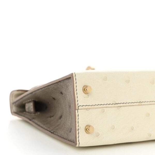 Ostrich Horseshoe Kelly Sellier Mini 20 Beton Gris Tourterelle