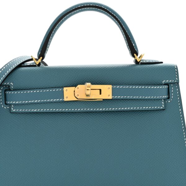 Epsom Mini Kelly Sellier 20 New Blue Jean