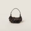 Soft Lamb Nappa Pocket Handbag Coffee Brown