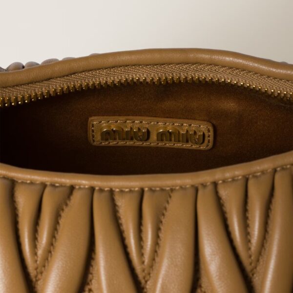 Wander Matelassé Medium Hobo Underarm Bag Caramel color