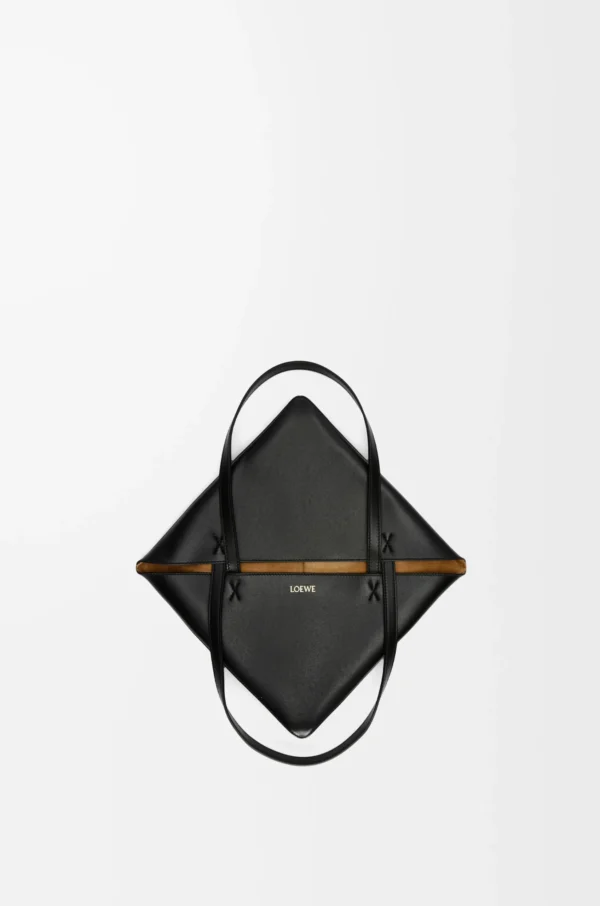 Medium Puzzle Fold tote in shiny calfskin