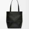 Medium Puzzle Fold tote in shiny calfskin