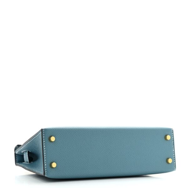 Epsom Mini Kelly Sellier 20 New Blue Jean