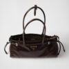 Prada Bonnie Medium Leather Handbag Dark brown