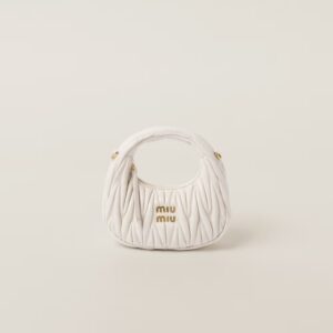 Wander Matelassé Mini Hobo Bag White